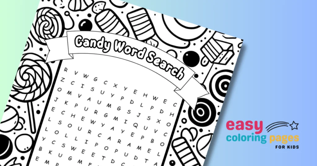 free printable candy word search