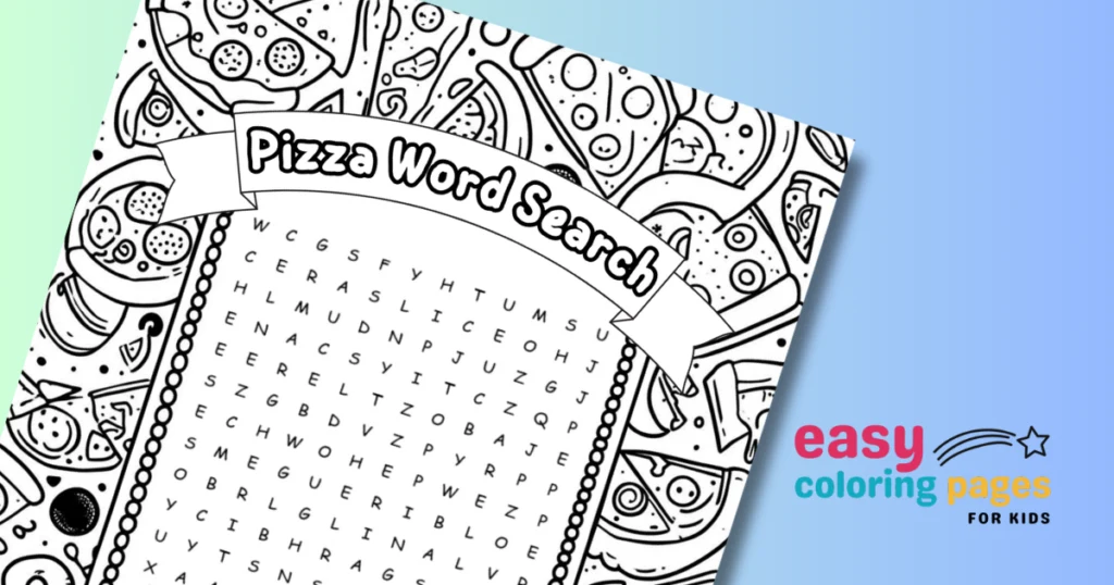 free printable pizza word search