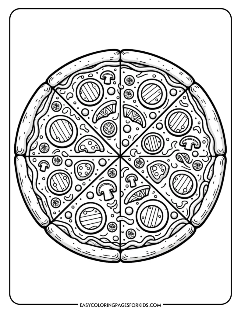 Pizza Coloring Pages (5 Free PDF Printables) - Easy Coloring Pages for Kids