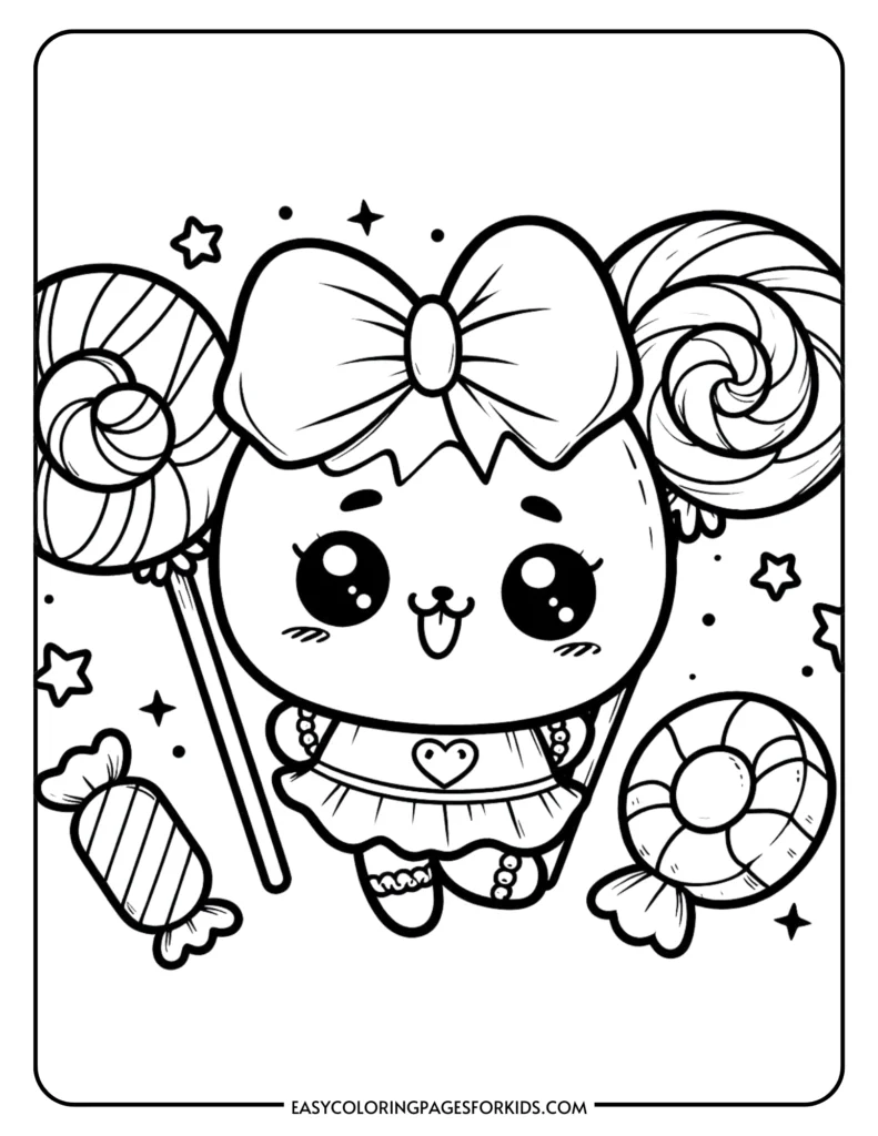 Decorate Gummy Bear Coloring Page and candy coloring adventure