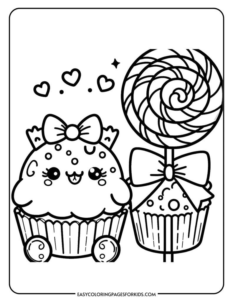 Whimsical candy coloring sheets