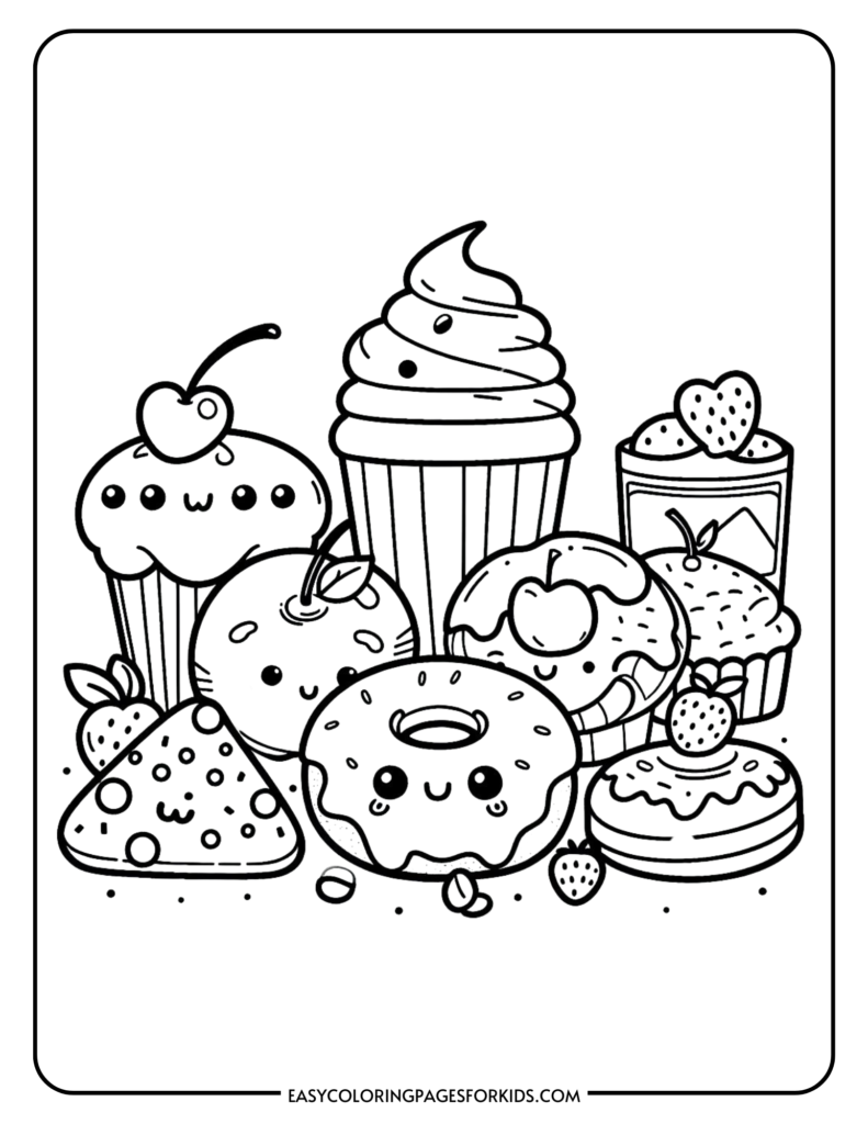 Food cute coloring pages