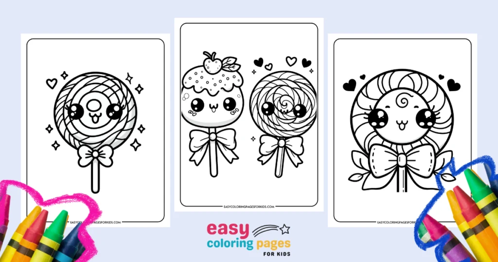 Playful lollipop candy coloring pages adventure