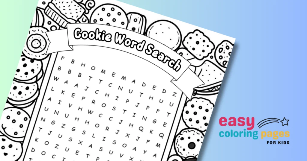 free printable cookie word search