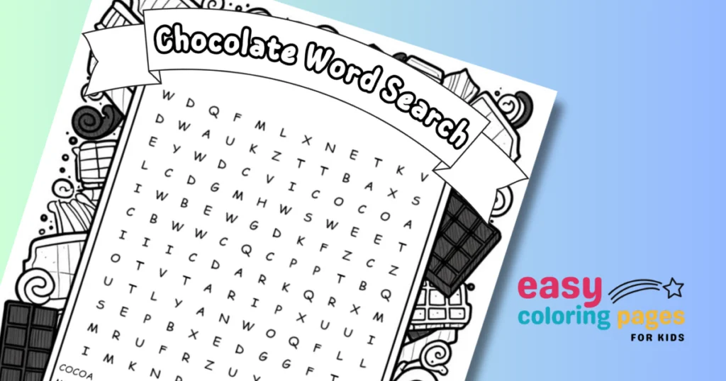 free printable chocolate word search