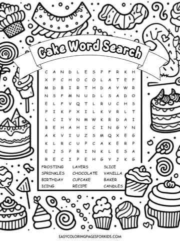 cake word search