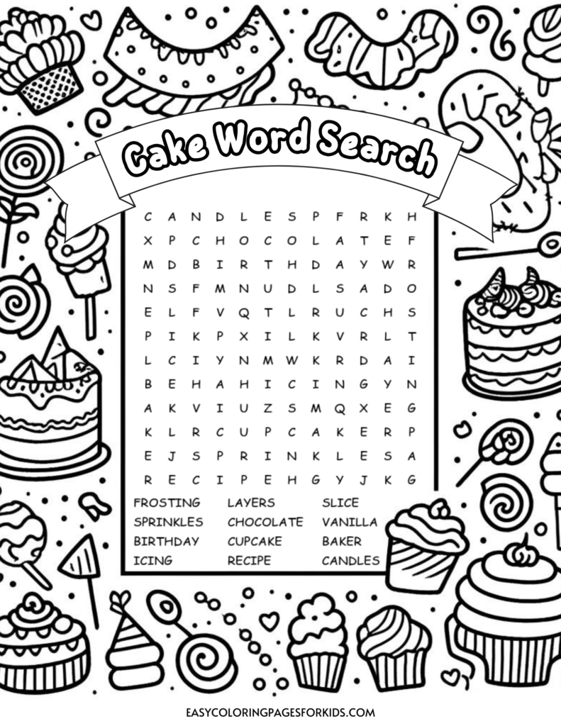 cake word search