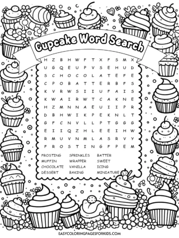 cupcake word search