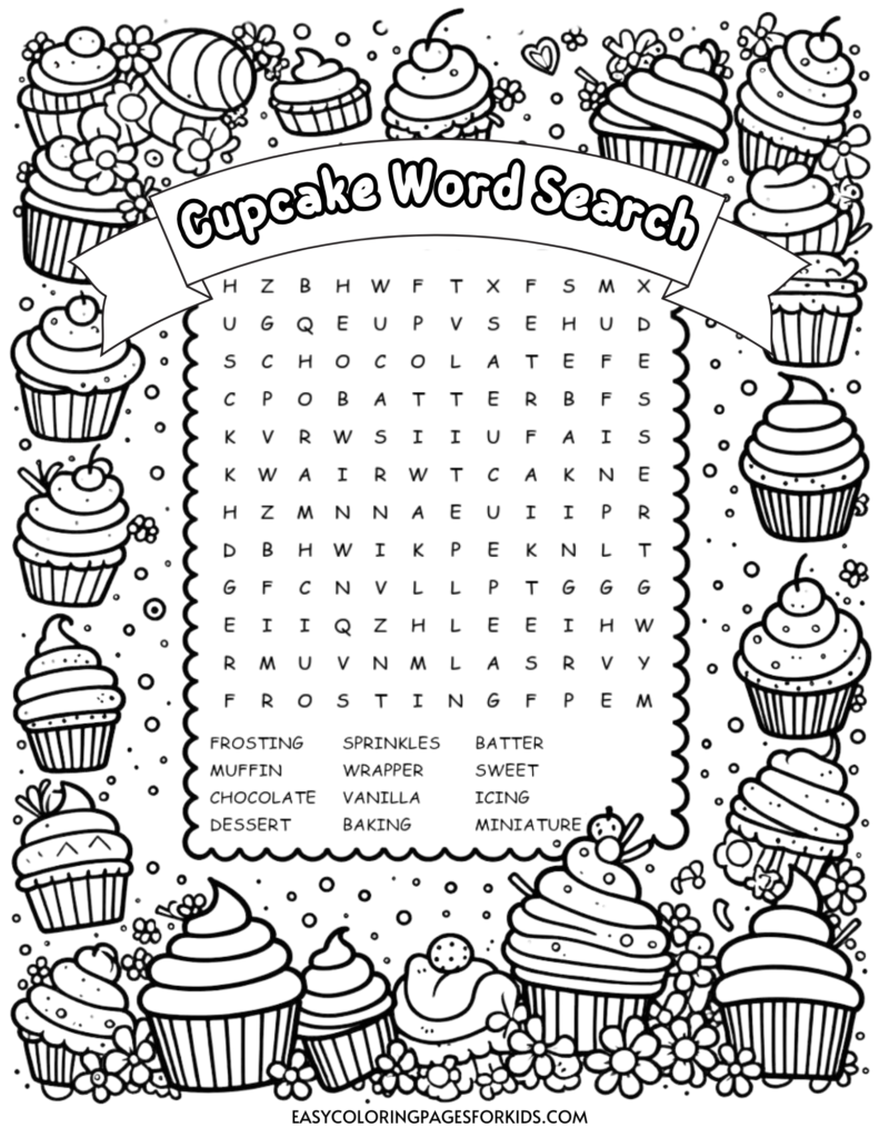 cupcake word search