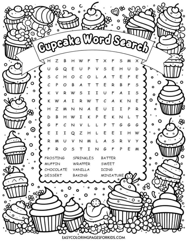 cupcake word search