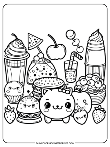 cute food coloring pages