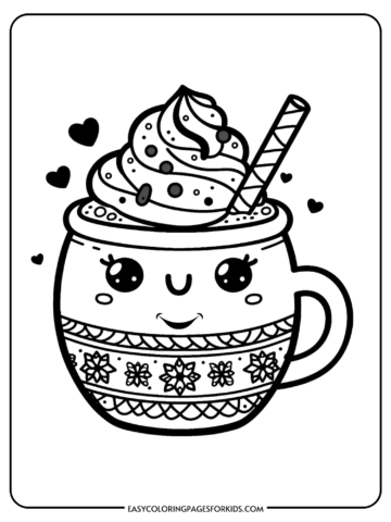 hot chocolate coloring page