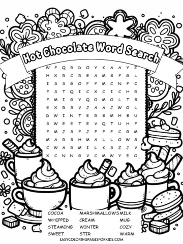 hot chocolate word search