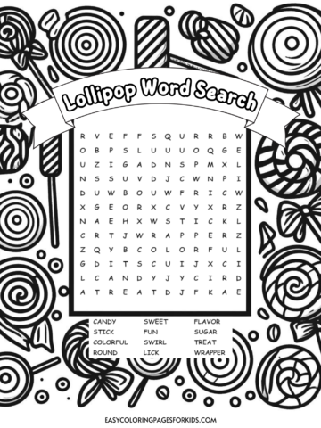 lollipop word search