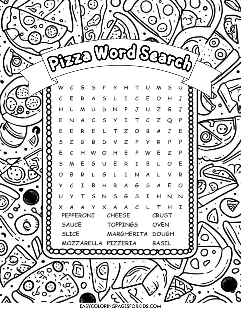 pizza word search