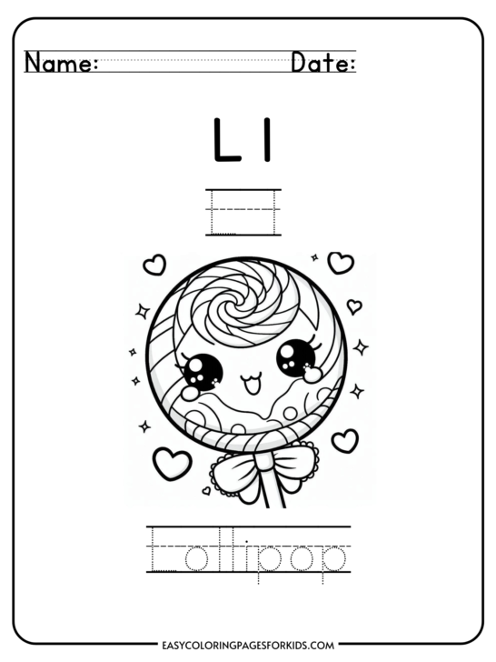 Free Lollipop Worksheets for Kids