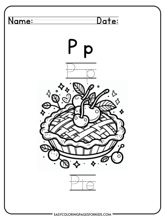 Free Pie Worksheets for Kids