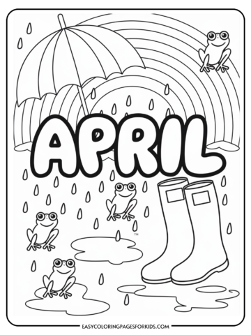 Coloring page featuring the word 