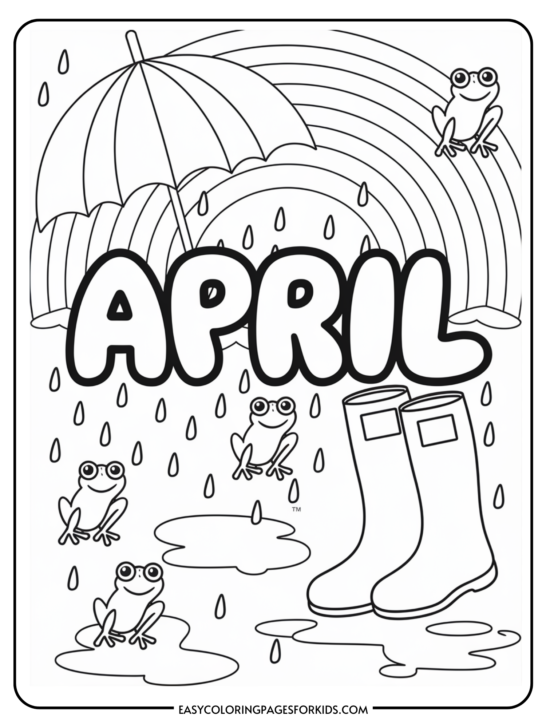 April Coloring Pages (5 Free PDF Printable Pages)