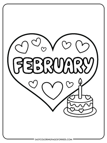 Coloring page featuring the word 