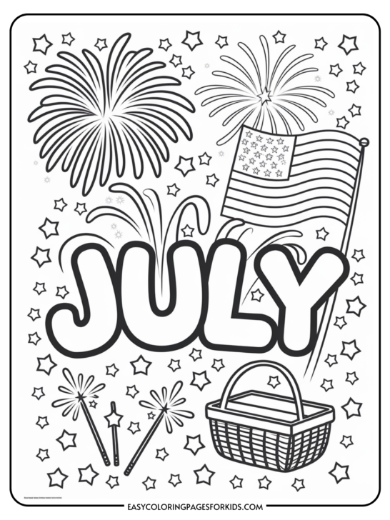 July Coloring Pages for Kids (5 Free Printable Pages)