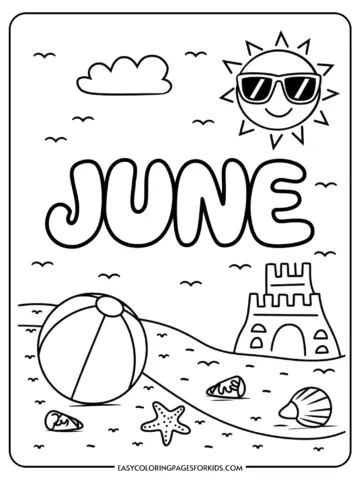 Coloring page featuring the word 