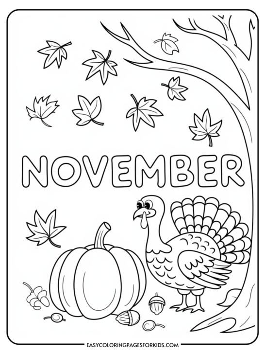 November Coloring Pages (6 Free Printable PDF Pages)