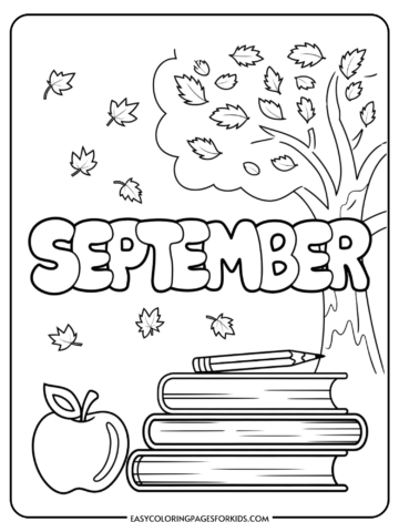 Coloring page featuring the word 