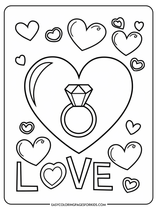 Cute Love Coloring Pages (9 Free Printable Pages)