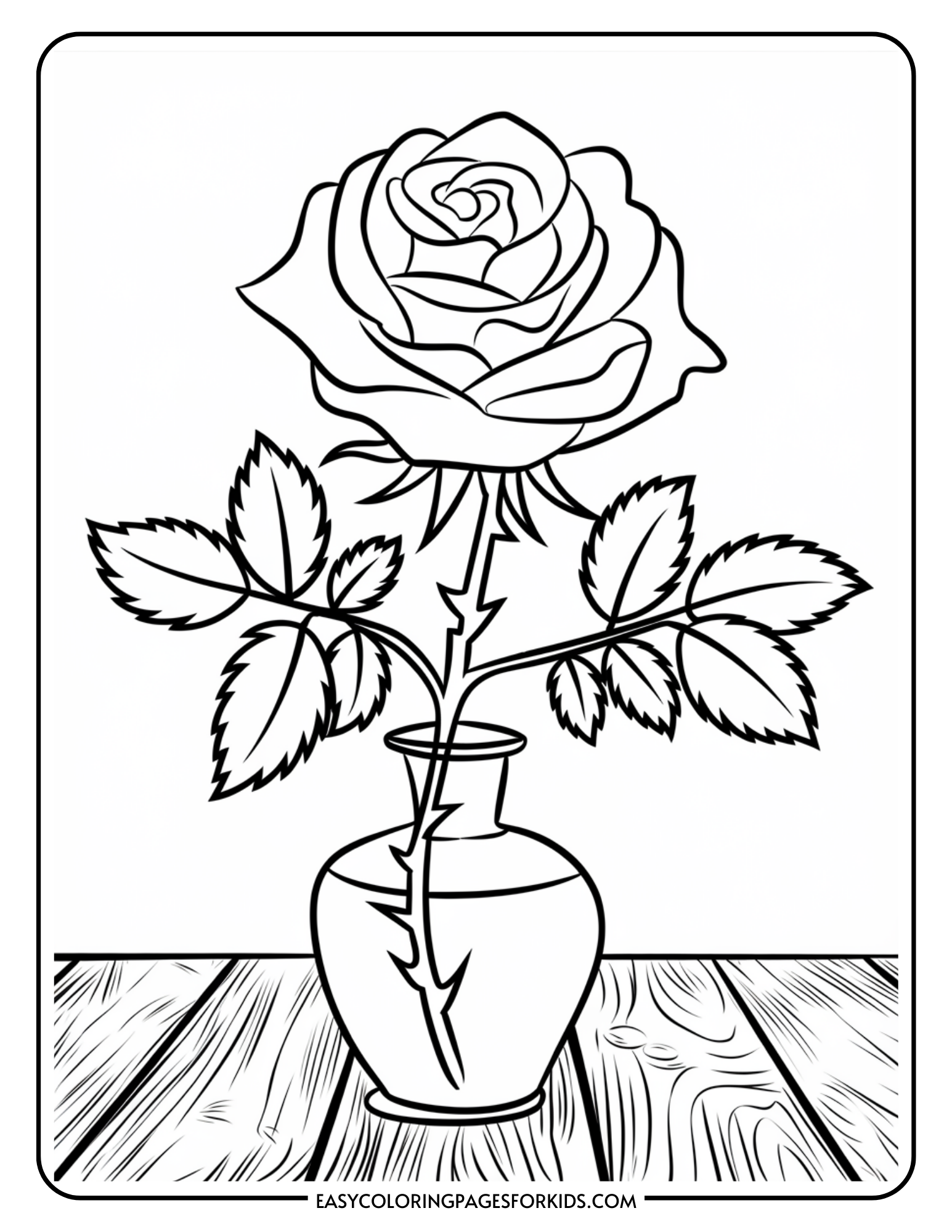 rose coloring page