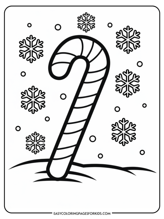 Candy Cane Coloring Pages (7 Free Printable Pages)