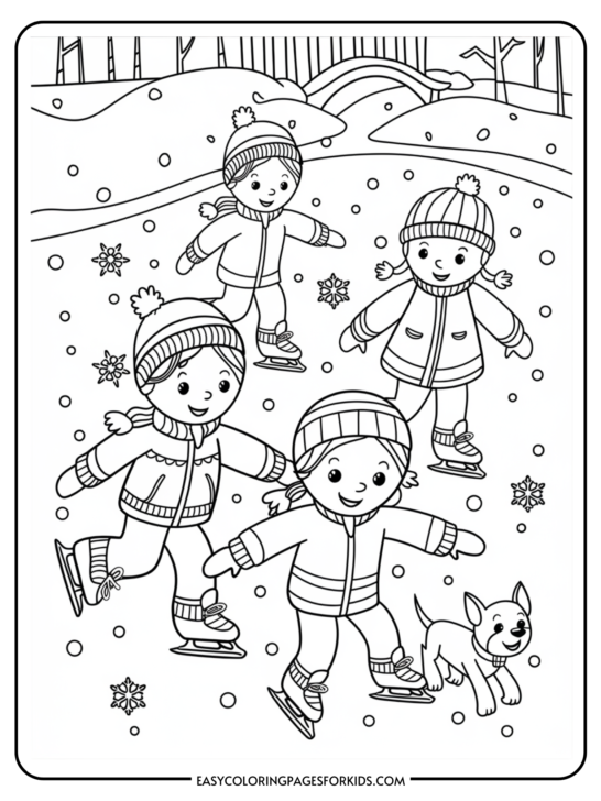 Winter Coloring Pages (4 Free Printable Pages)