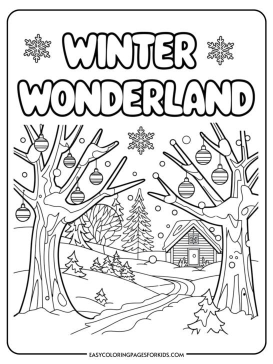 Winter Wonderland Coloring Pages (9 Free Printable Pages)