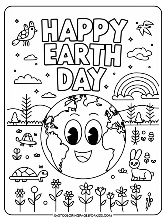 Cute Earth Day Coloring Pages (15 Free Printable PDF Pages)