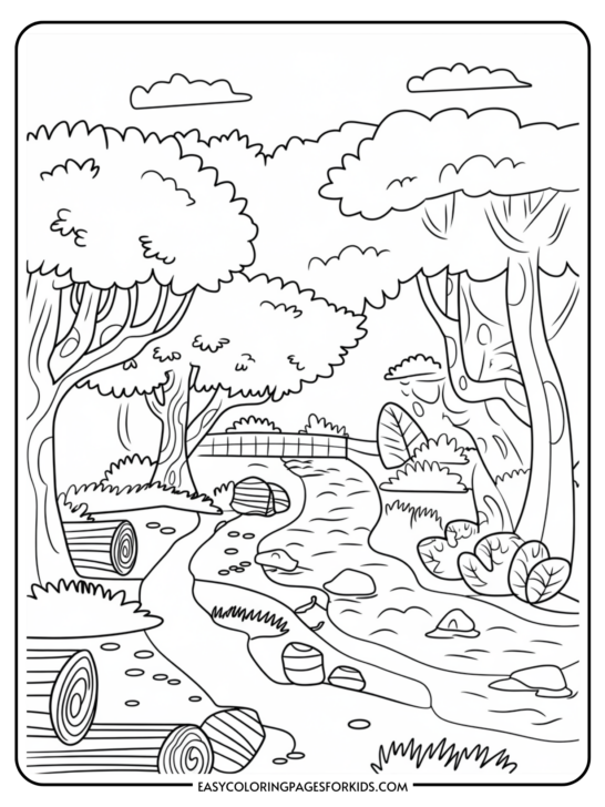 Easy Forest Coloring Pages (15 Free Printable PDF Pages)