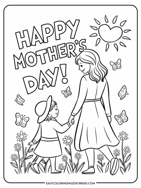 Cute Mothers Day Coloring Pages (10 Free Printable PDF Pages)