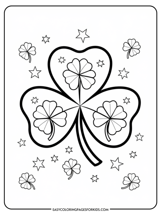 Free Printable Shamrock Coloring Page (9 PDF Pages)